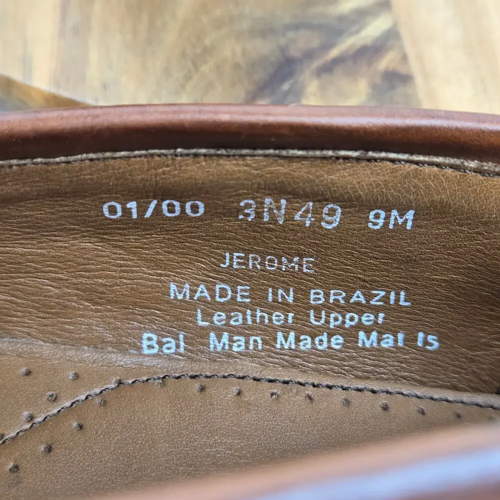 G.H. Bass Mens 9M Jerome Brown Woven Leather Casual Daily Office Tasseled Loafer